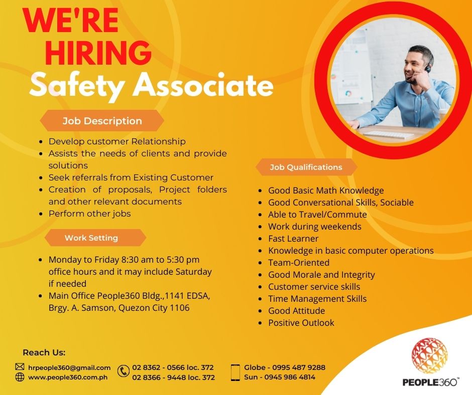 Safety Associate - People360 Consulting Corporation